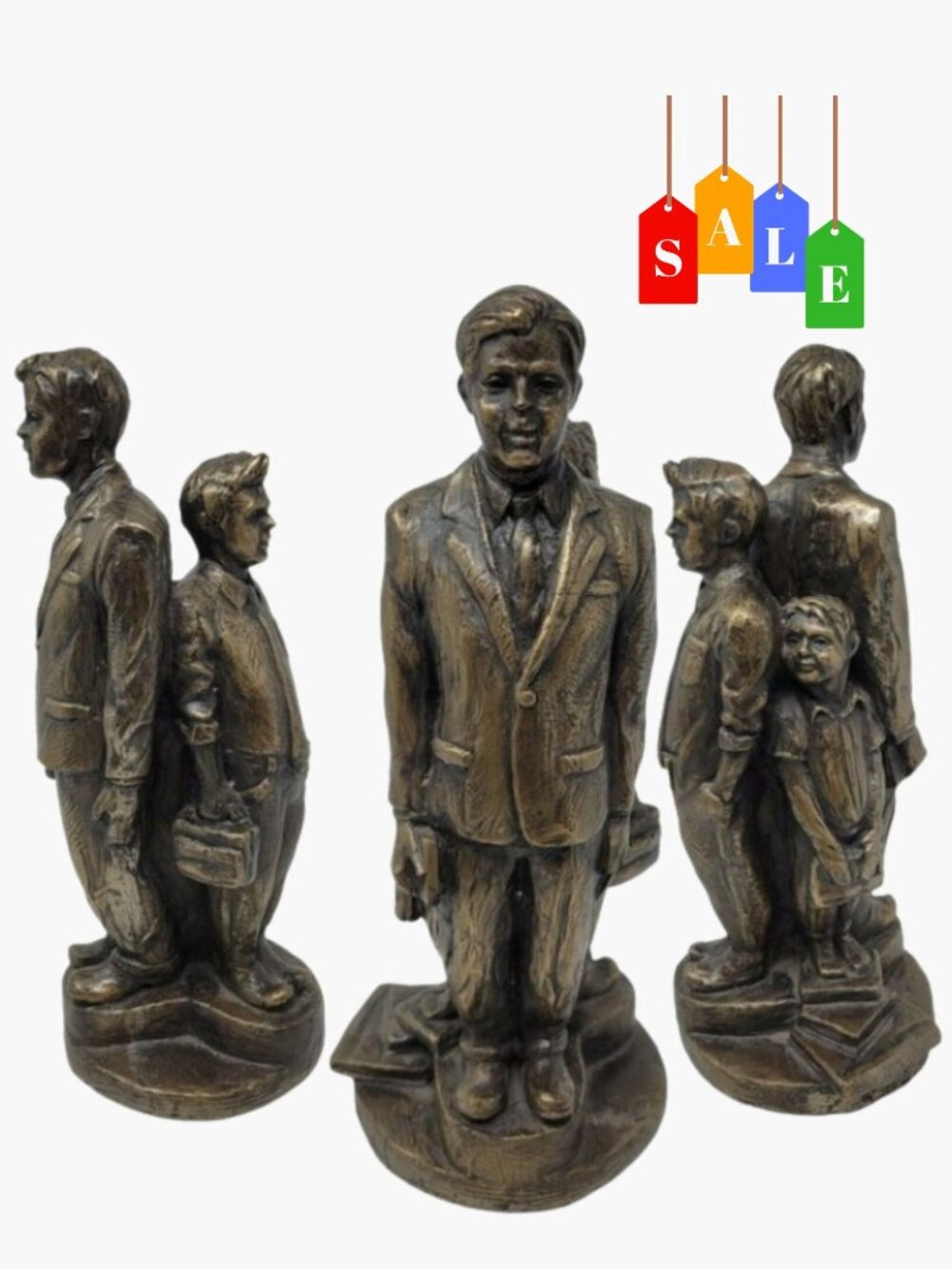 VIRGIL OERTLE "Seasons (men)" Cold Cast Sculpture 12-1/2"